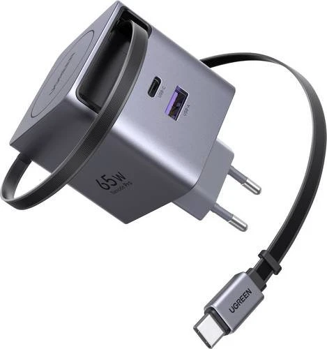 UGREEN 65W GaN Fast Charger with Retractable Cable