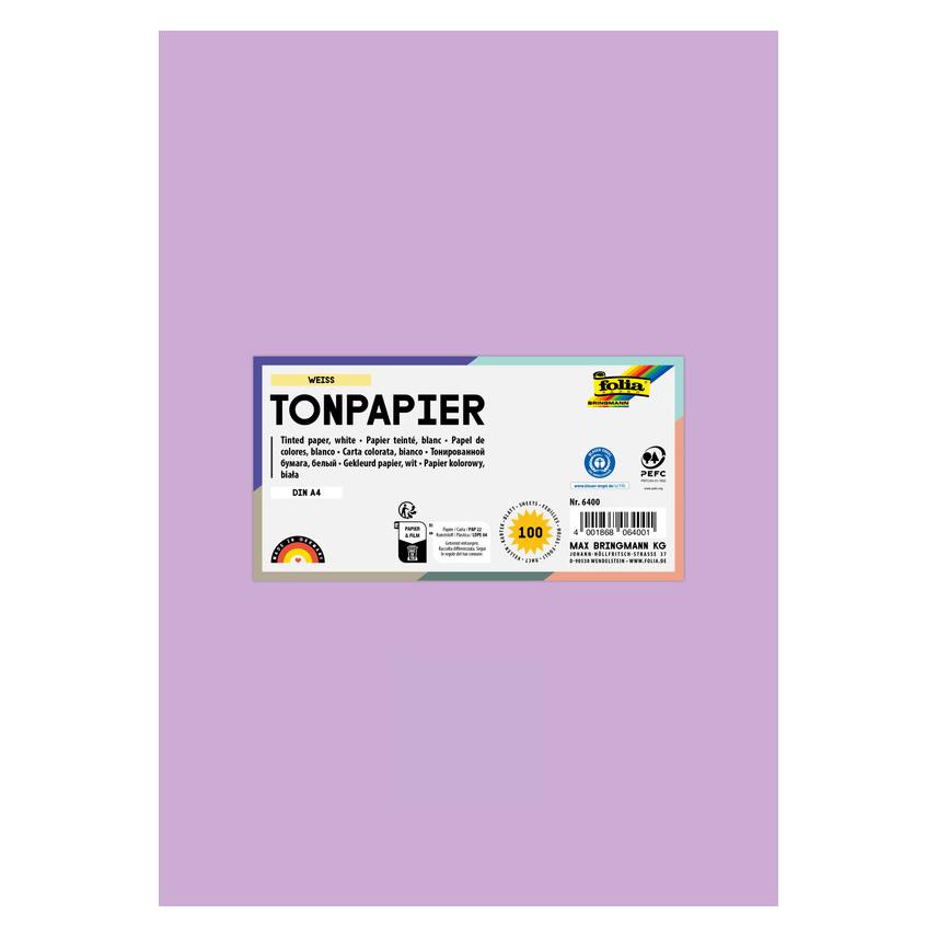Folia Tonpapier, DIN A4, 130 g/qm, lila (130 g/m², 100x) (6431)