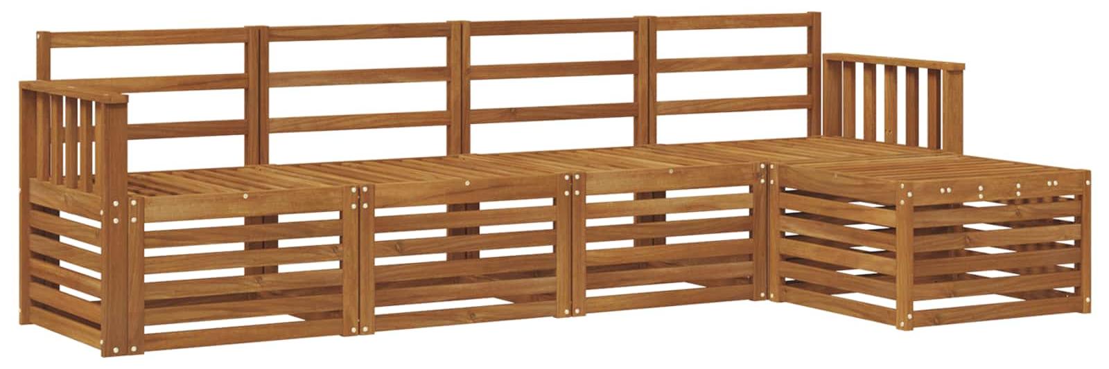 Outdoor-Sofagarnitur 5 pcs Natur