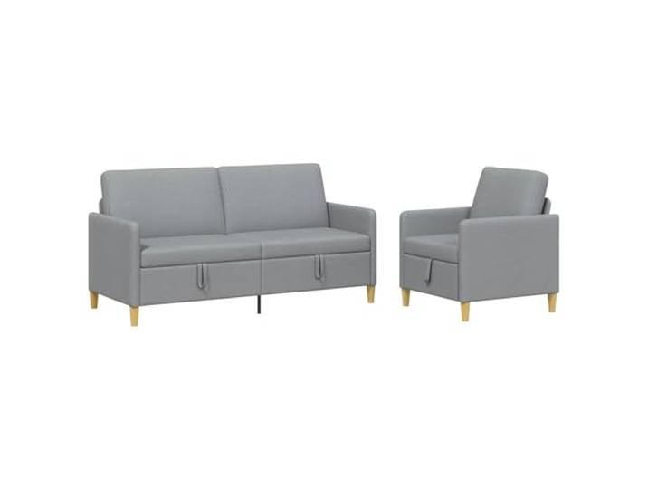 hliofuir Sofa Set mit Stauraum 2-TLG. Hellgrau Polstersofa 4-Sitzer Praktische Couchgarnitur mit Aufklappfunktion für Wohnzimmer und Gästebereich, inklusive 3-Sitzer und 1-Sitzer Sessel.
