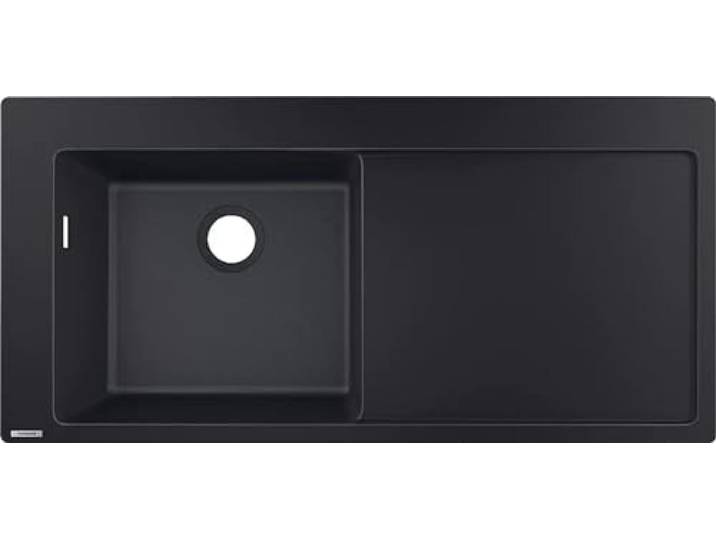 Evier à encastrer 1 bac HANSGROHE S51 450 égouttoir à droite sans vidage noir graphite