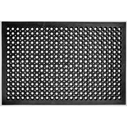 Fußmatte MONA 90x150x1,2 cm schwarz Eingang Matte außem Jet-Line Ringmuster