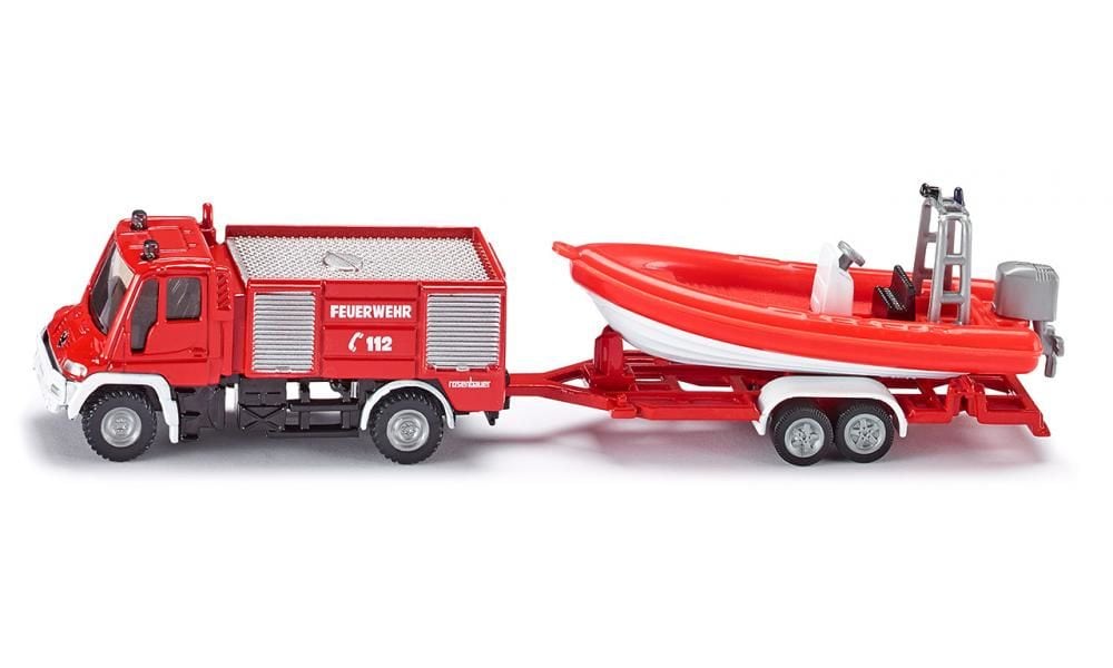Siku Unimog Feuerwehr mit Boot 1636
