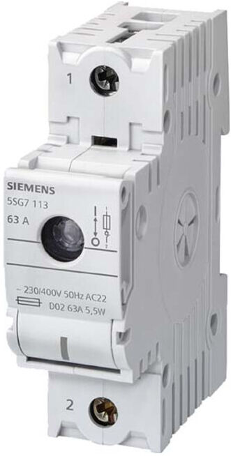 Siemens Indus.Sector Disjoncteur-sectionneur Neozed D02, 1 pôle, P=70 mm 5SG7113 (5SG7113)