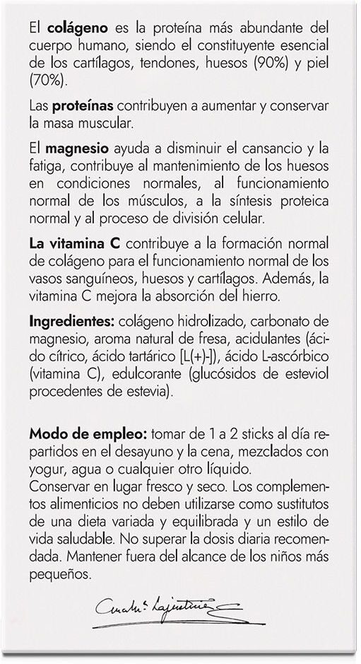 Ana Maria Lajusticia Colágeno Con Magnesio + VIT.C sabor fresa 20 sticks