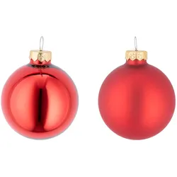 Weihnachtskugeln  20er Set   , rot , Glas,Aluminium