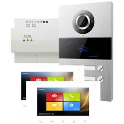 HHG Villa Set 2 Video-Türsprechanlage 2-Draht Komplett-Set Aluminium (gebürstet), Weiß