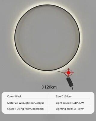 Uplifted Finds Modern Large Circle LED Wall Sconce System 120 Cm uk