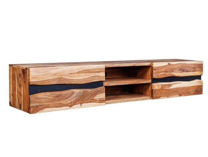 Licht-Erlebnisse TV-Board KARIMIA, hängend Holz Metall 160 cm Baumkante