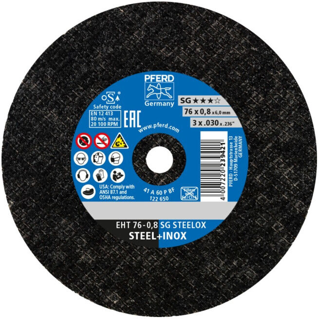 Pferd Disque à tronçonner droit A46PSG 76x0,8x6mm (65508009)