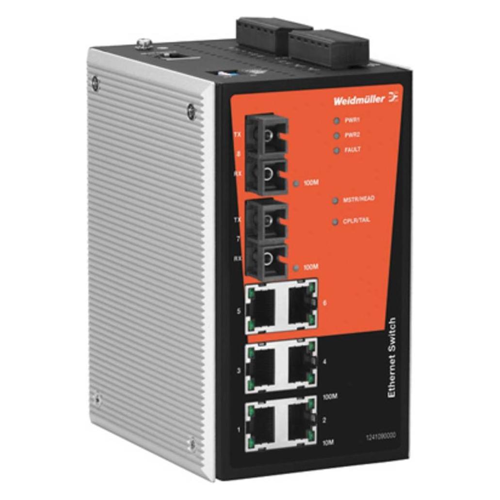 Weidmüller Switch Hutschiene 16x10/100Mbps 1241090000 (6 Ports) (1241090000)