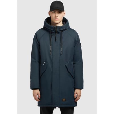 Winterjacke KHUJO "TANDEM", Herren, Gr. L, blau (marine), Web, Obermaterial: 100% Polyester, unifarben, weit ca. Mitte Oberschenkel, Jacken Winterjacke, Kordelzug an der Taille