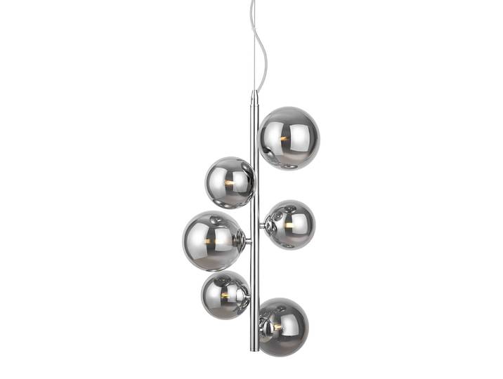 Suspension Dallas - Type A Ø 29cm Argenté/Argenté Verre fumé / Métal mixte G9