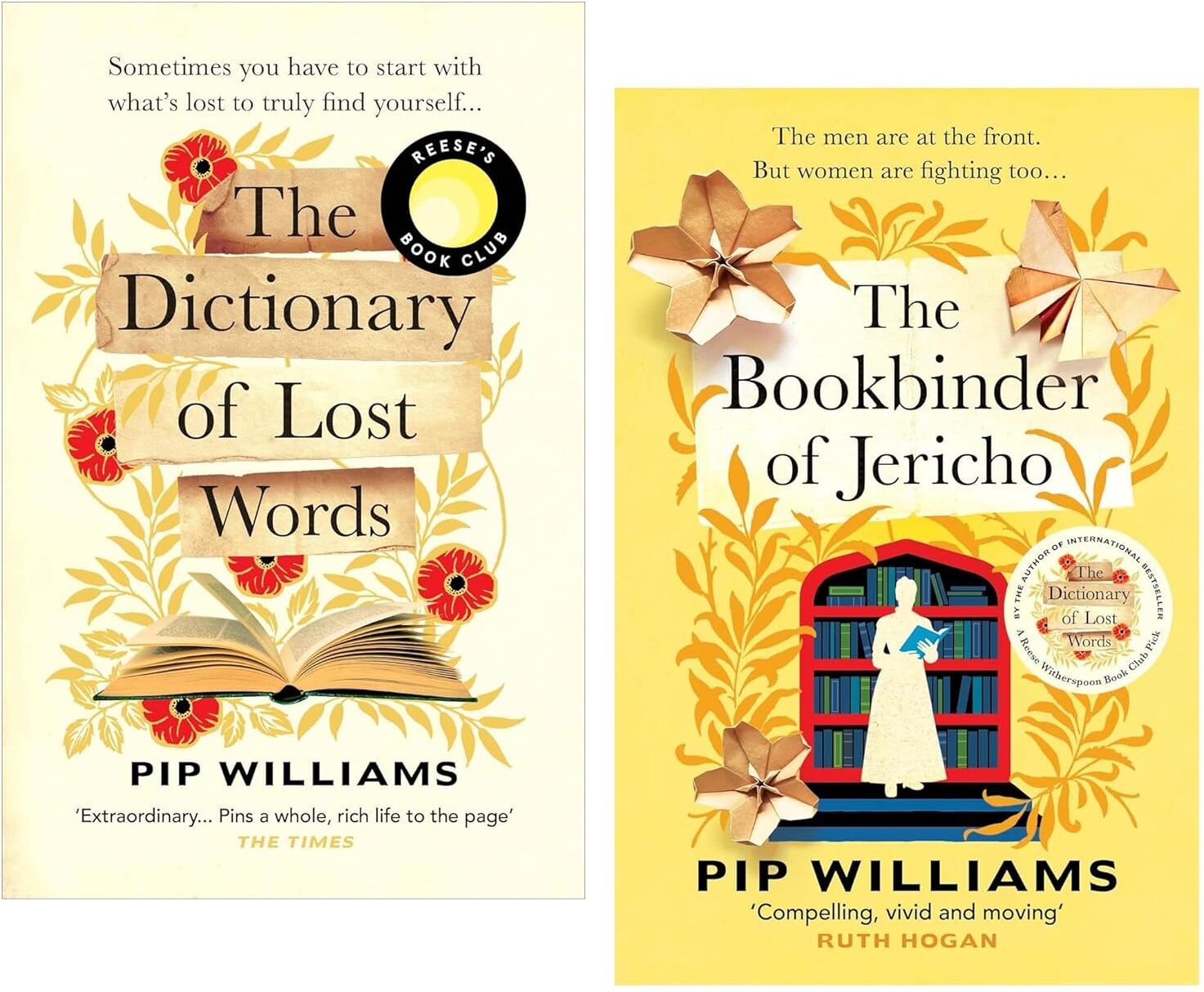 Vintage Publishing Pip Williams 2 Books Collection Set - The Dictionary of Lost Words & The Bookbinder of Jericho - Paperback Historical Fiction