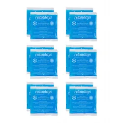 Relaxdays Kühlpads, 12er Set, Kalt-Warm-Kompressen, 14 x 13 cm, Erste Hilfe, wiederverwendbare Gelkühlkompressen, blau