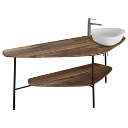 VitrA Plural Waschtisch-Konsole 64041 161,5 x 66 x 70,5 cm, Walnuss, 1 Ausschnitt rechts