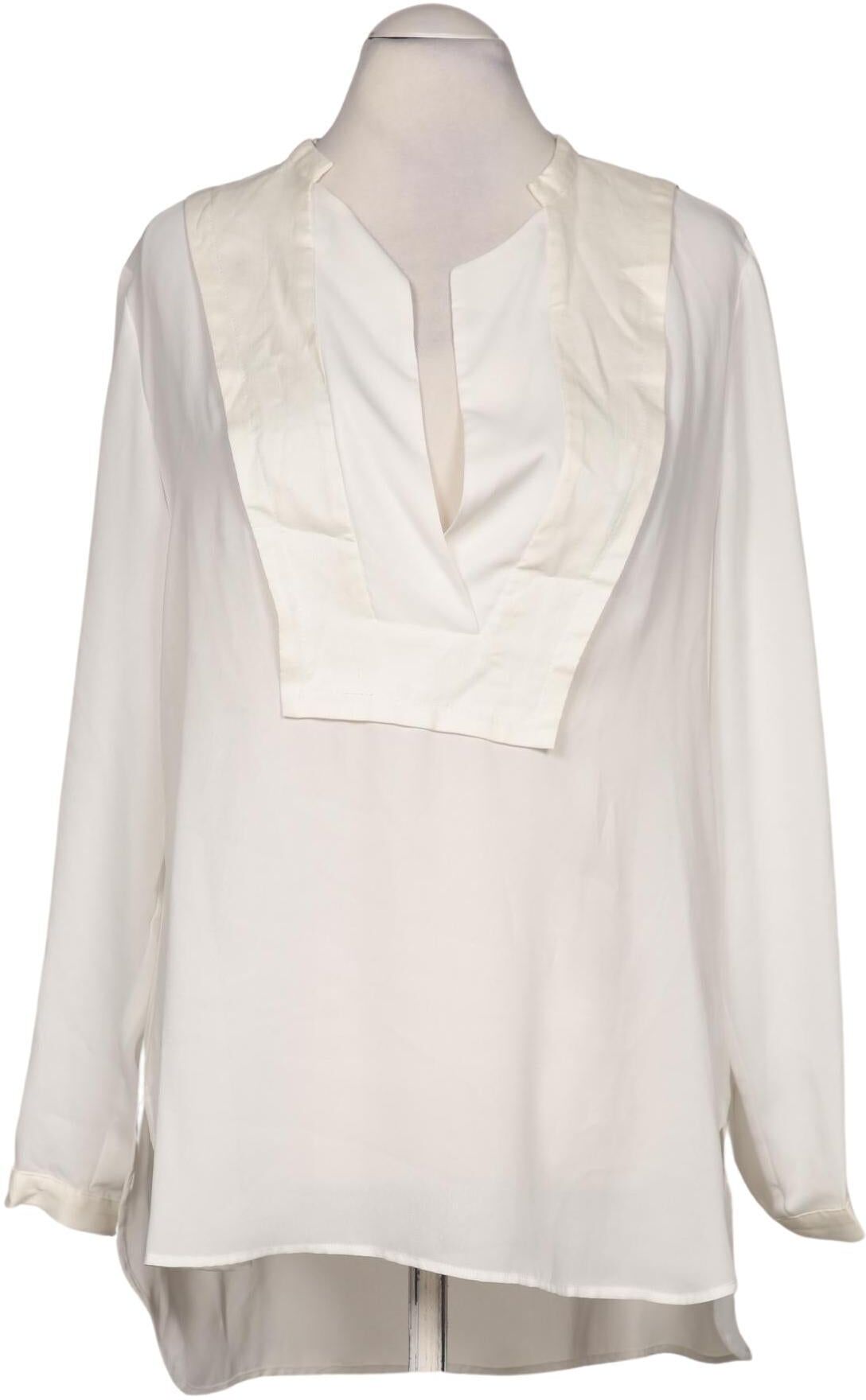 Kriss Trading Sweden Damen Bluse, Cremeweiß, Gr. L, Synthetik / Lyocell / Viskose / Leinen - Second Hand