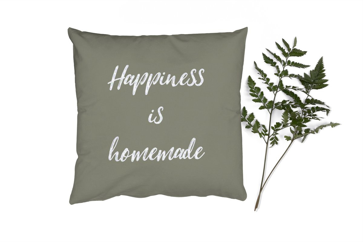 PillowMonkey Sierkussen Happiness is homemade - 60 x 60 cm