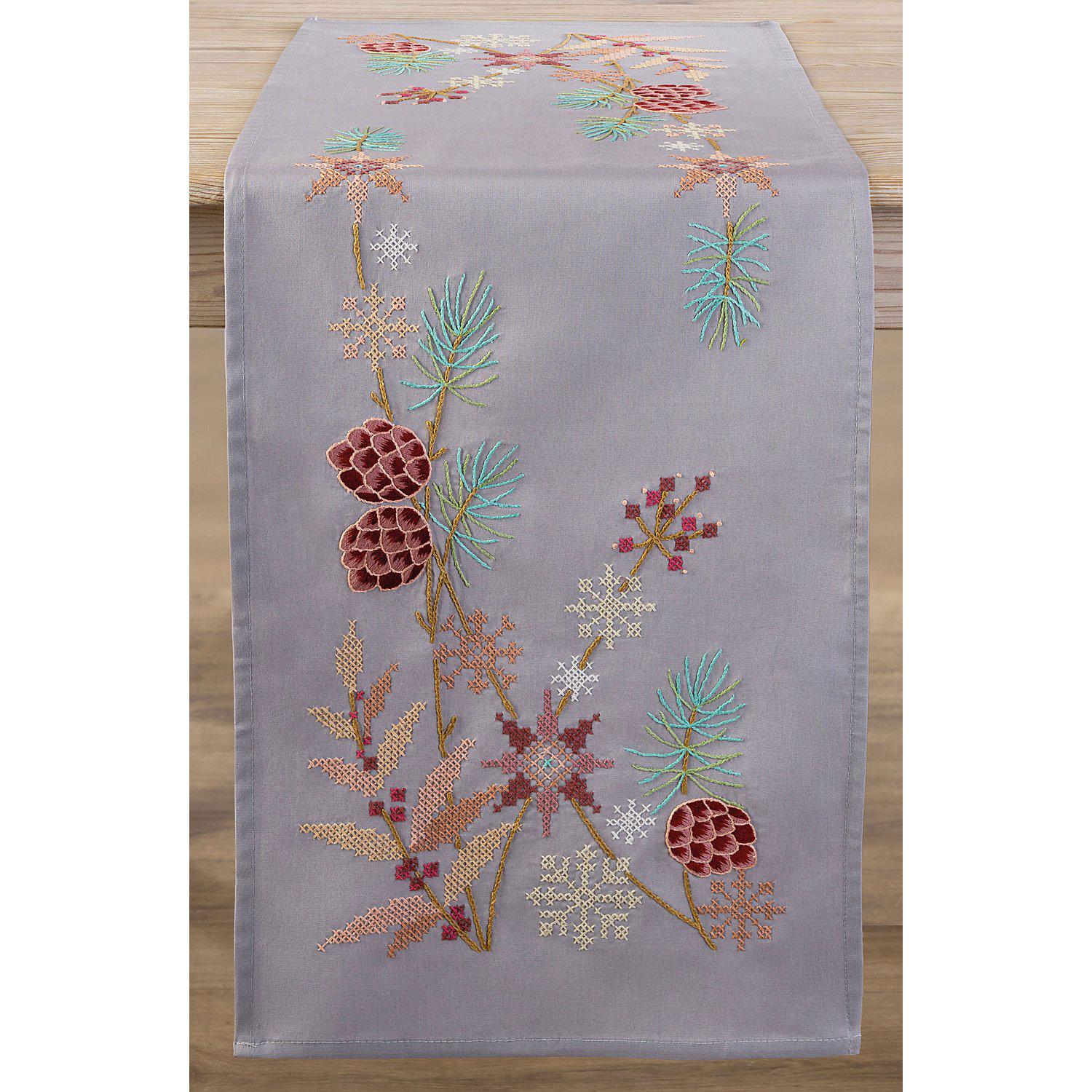 Stickläufer "Weihnachtszeit/Winterzeit"