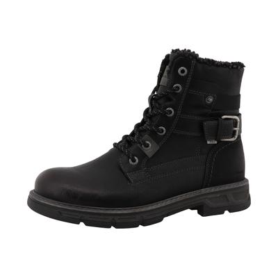 Winterboots TOM TAILOR, Herren, Gr. 46, Warmfutter, schwarz, Lederimitat, Textil, Schuhe Winterboots, Schnürboots mit wasserabweisender TEX-Ausstattung