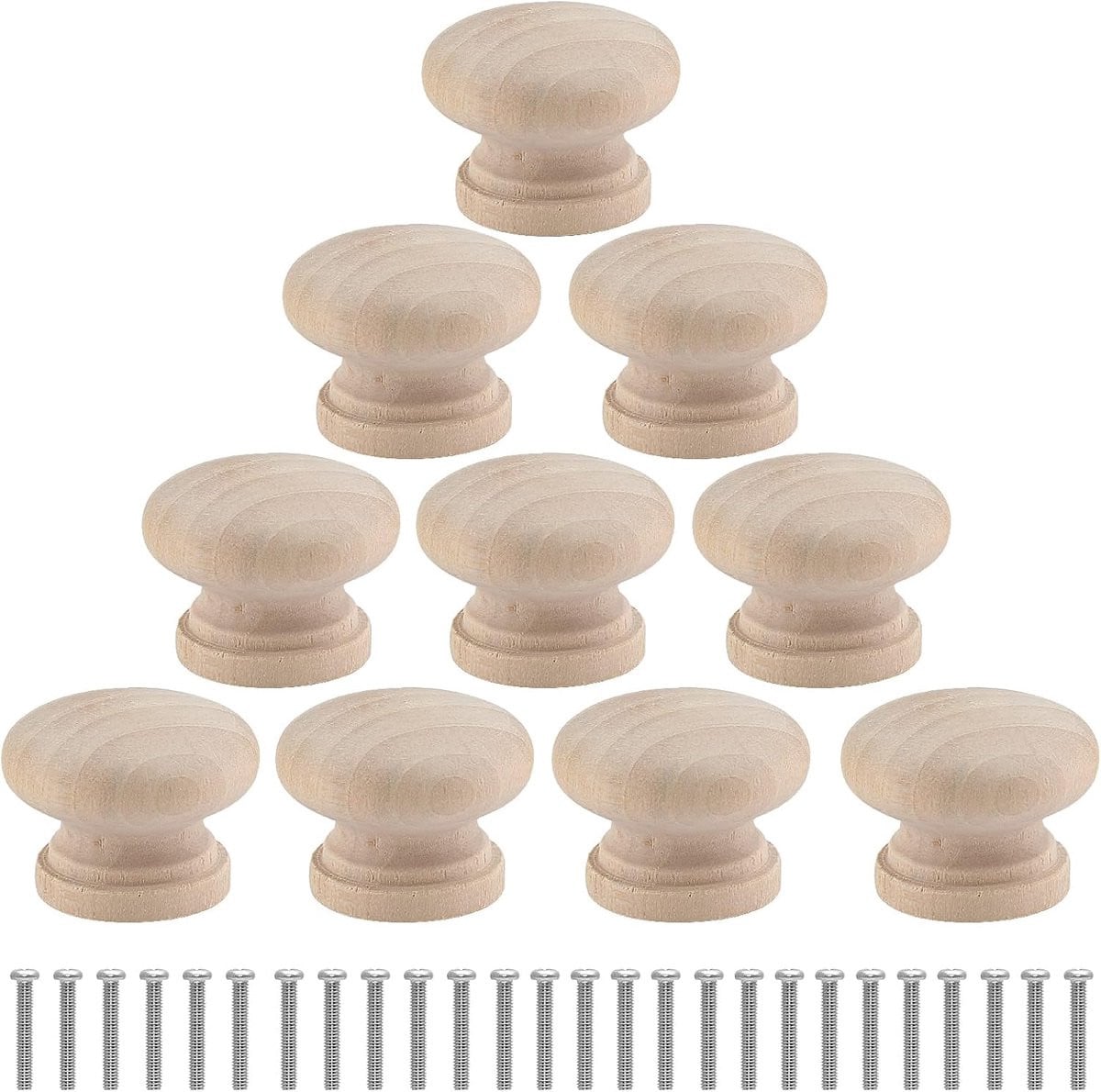 Houten Kastknoppen - Lade Trekkers - Onbehandeld - 28mm Diameter