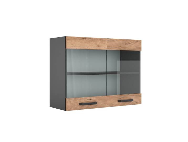Armoire en verre R-Line 80cm Chêne de force doré/Anthracite Vicco 34898