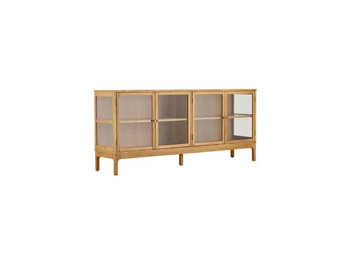 Design Holz Sideboard „Zamora“ 4-türig Eiche Natural Nordic Living