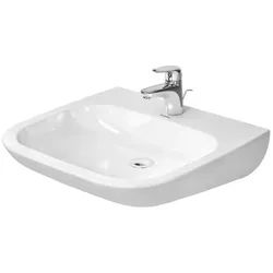 Duravit D-Code Waschtisch, mit Hahnloch und ohne Überlauf, 600 × 555 × 155 mm, Weiß hochglänzend, 2313600000