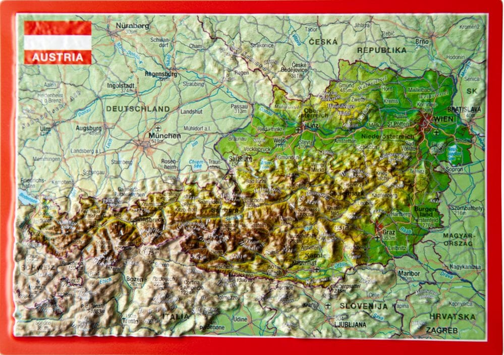 Carte postale en relief - Autriche   Georelief