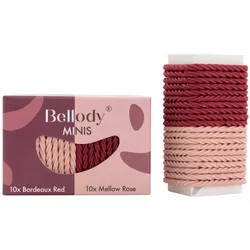 20 Stück Bellody Minis Haargummis Bordeaux Red/Mellow Rose
