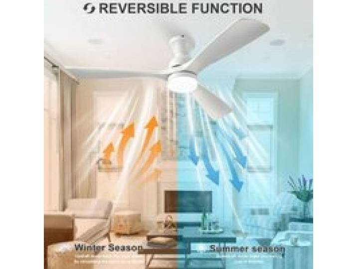 Plafonnier ventilateur multifonction 52 pouces bois massif éclairage 3CCT vitesses ajustables télécommande pour salon chambre