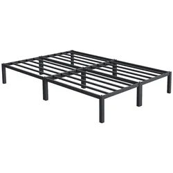 ML-Design Metallbett 140x200 cm Anthrazit | Stahlrahmen mit Lattenrost, robustes Doppelbett, Ehebett, Jugendbett, Gästebett