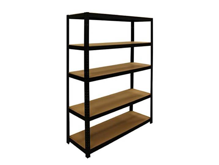 ERRO Opbergrek XL - 120cm breed - Stellingkast zwart - Metalen opbergrek - 176x120x40cm