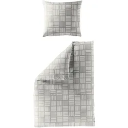 Bettwäsche Mako-Satin beige ( 155x220cm, mit 1 Kissen) - 155x220cm, mit 1 Kissen