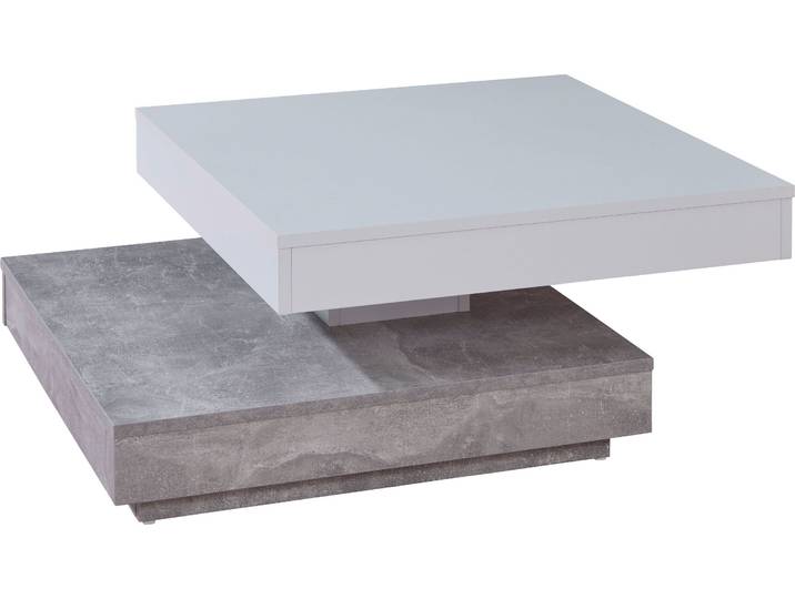 trendteam Wohnen Couchtisch Universal Beton/Weiß Melamin 70 x 35 x 70 cm