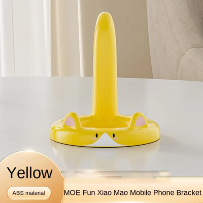 Perfect Picks Market Cartoon Cat Phone Stand Adjustable Angle, Cute Desktop Holder For Watching Videos & Calls, Compatible With Most yellow