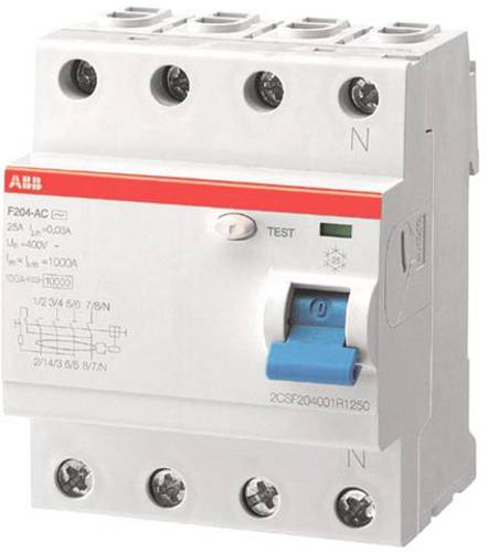 ABB F204A-63/0,03L FI-Schutzschalter A 4polig 63A 0.03A 230V