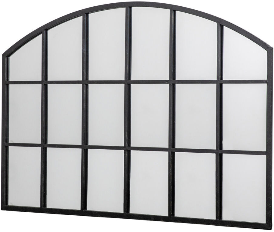 Gallery Direct Metal Arched Wall Mirror Black 80cm H X 120cm W X 3cm D