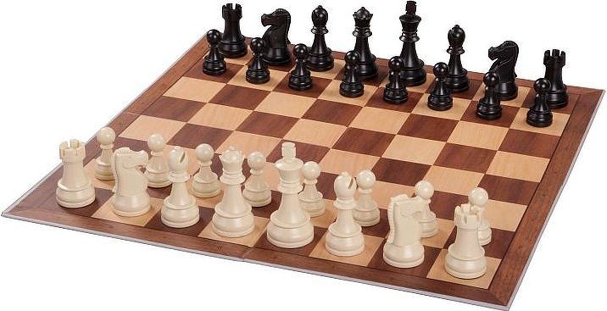 DGT Chess starter kit Schaakset met kartonnen bord en grijze stukken, Bord: 50 x 50 cm, Koningshoogte: 8,6 cm