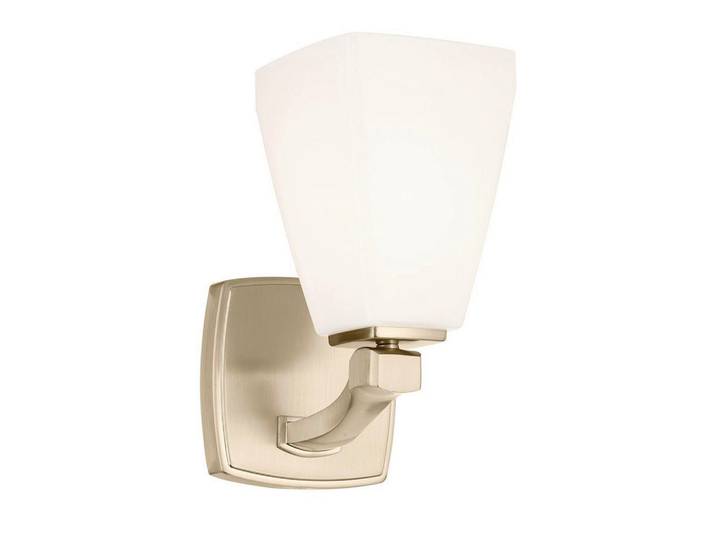 Elstead Lighting Wandleuchte Kichler, Champagner, Metall, Glas, 12.7x23.7 cm, Lampen & Leuchten, Innenbeleuchtung, Spots & Strahler, Wandstrahler