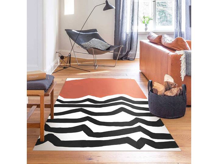 Tapis en vinyle Labyrinthe coloré III 90 x 120cm Noir