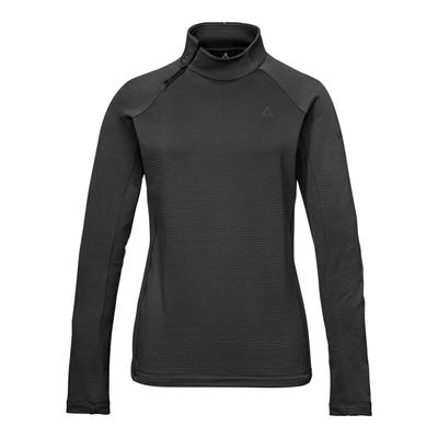 Fleecepullover SCHÖFFEL "Longsleeve Style Energio WMN", Damen, Gr. 44, schwarz, Obermaterial: 94% Polyester, 6% Elasthan, Sweatshirts Fleecepullover, für Trekking-Aktivitäten, aus Polyester und Elasthan