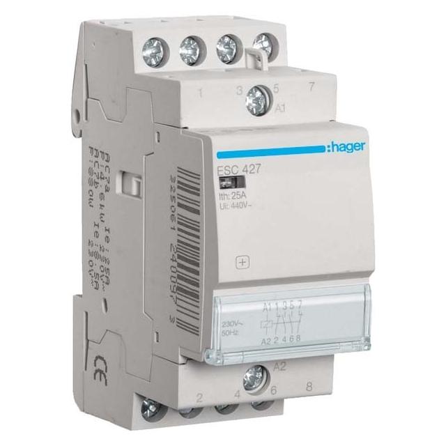 Hager Modulinis Kontaktorius 25A 2NO 2R 230V AC (ESC427) (ESC427)