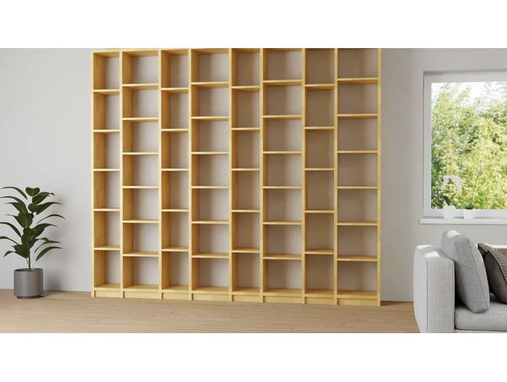 Große Bibliothek - Bücherregal nach Maß Buche Natur geölt