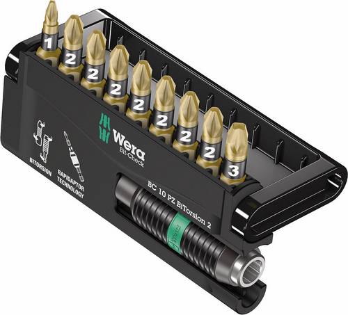 Wera Bit-Check 10 PZ BiTorsion 2 05347153001 Bit-Set 10teilig Kreuzschlitz Pozidriv BiTorsion