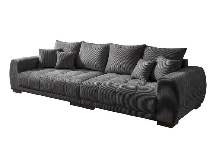 Big Sofa Cord grau mit Nosagunterfederung 300 cm - ARTEMIS