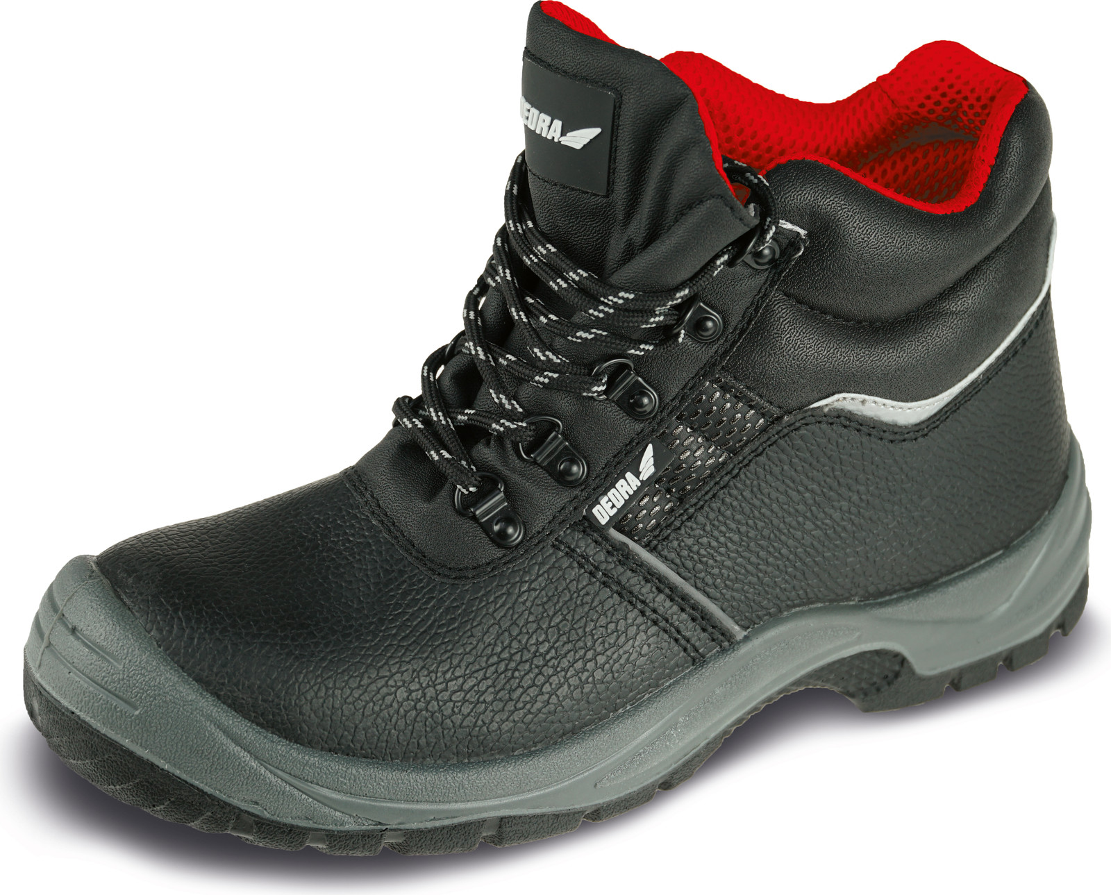 Dedra BH9T1AW-42 Veiligheidsschoenen Unisex Zwart Leer en Polyurethaan