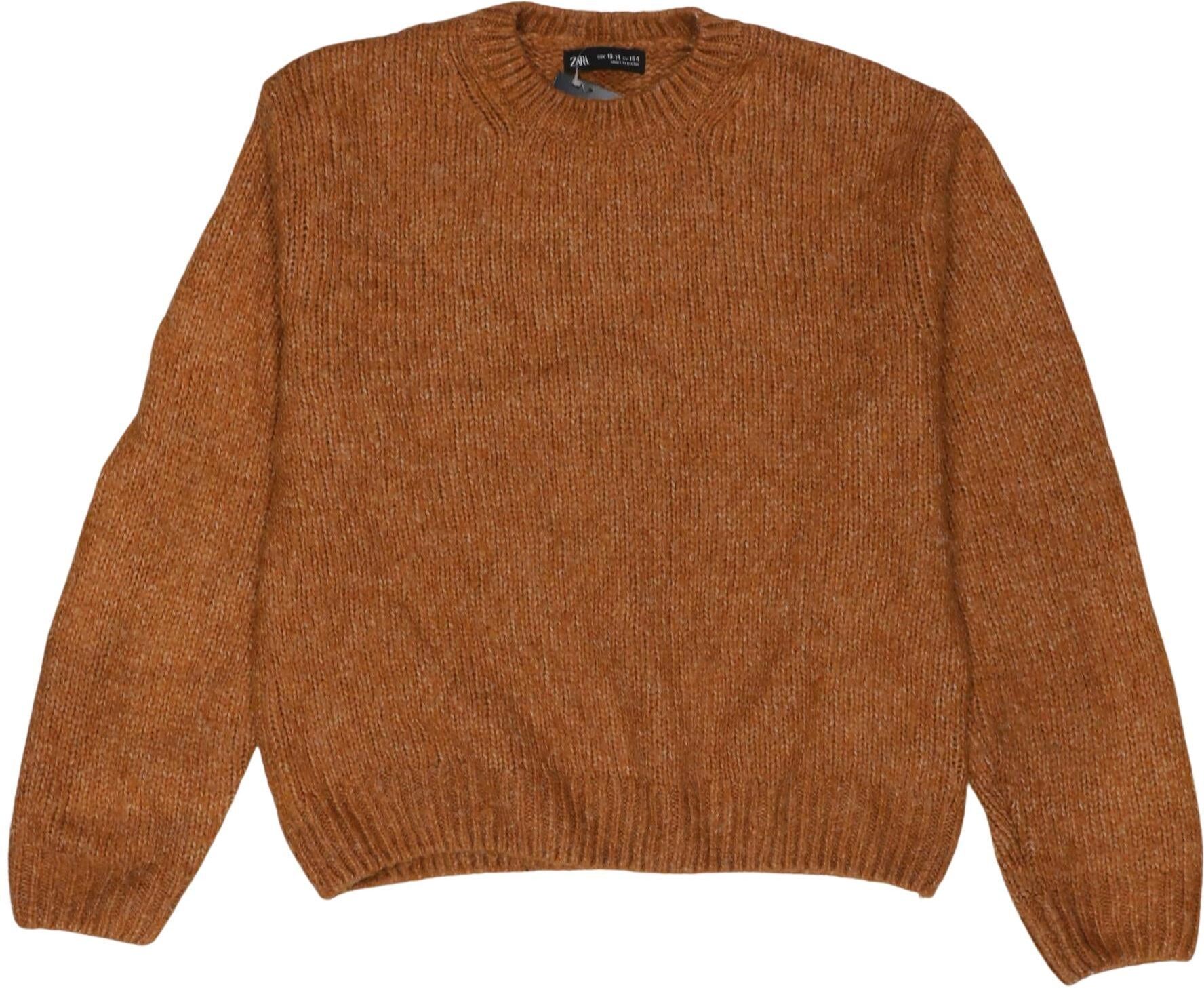Zara Mädchen Pullover, Braun, Gr. EU 164, Synthetik / Wolle - Second Hand