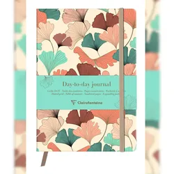 Clairefontaine 4x Gaïa beige, DaytoDay Journal A5 14,8x21 cm, 96 Blatt, dot/punktkariert, Einstecktasche auf der Rückseite, sortiert - 116255C