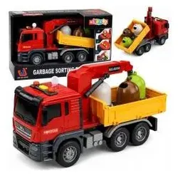 Lean Toys Kranwagen mit Müllcontainern